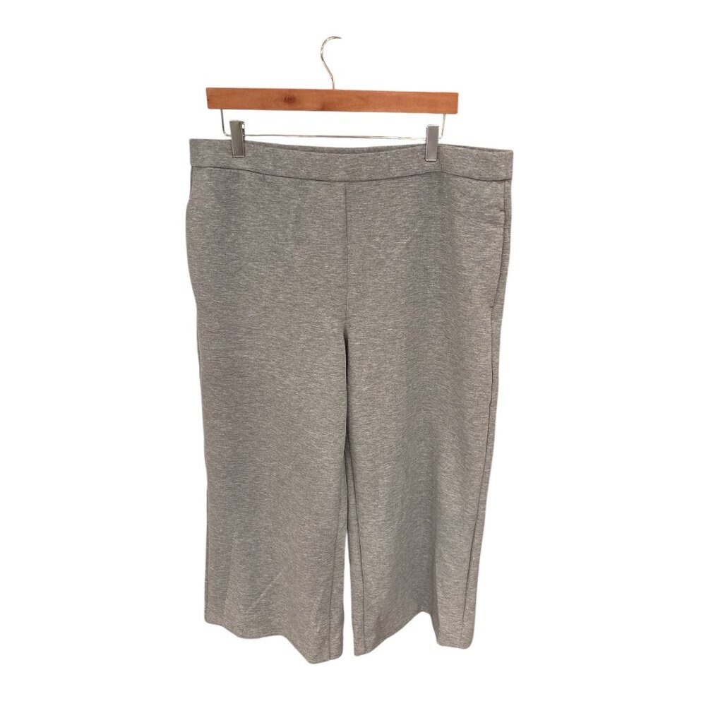Ann Taylor Gray Cropped Wide-Leg Pants